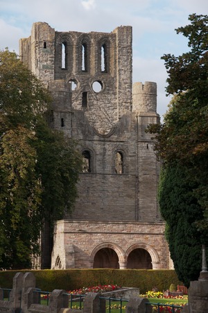 Outside of the old ruin Kelso abbey in scotlandの写真素材