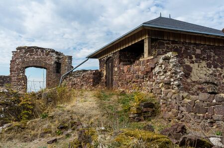 Castle Hohnstein ruins in the german region called Harzの写真素材