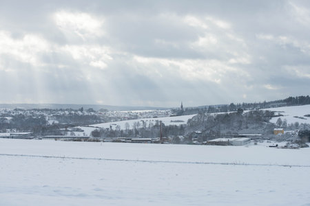 View to the the german town called Frankenberg at the river Eder.