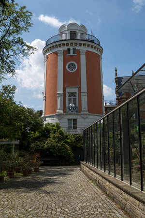 View to the tower called Elisenturm in the german city Wuppertalの写真素材