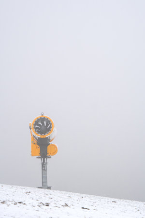 Snow cannon at the german mountain called Kahlen Astenの写真素材
