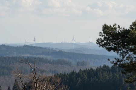 View to the mountains of the german area called Rothaargebirge