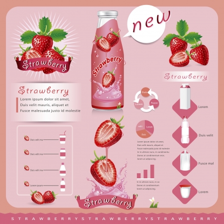 Strawberries infographic  vector illustrationのイラスト素材