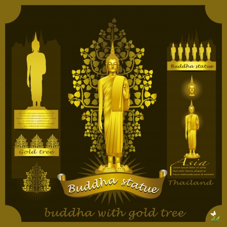 Buddha Statue infographic のイラスト素材