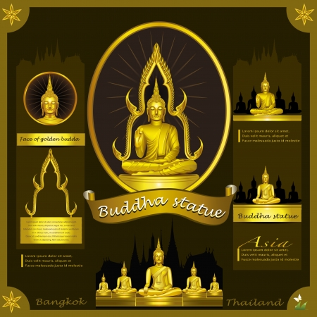 Buddha Statue infographic のイラスト素材