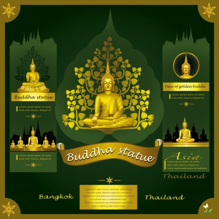 Buddha Statue infographic のイラスト素材