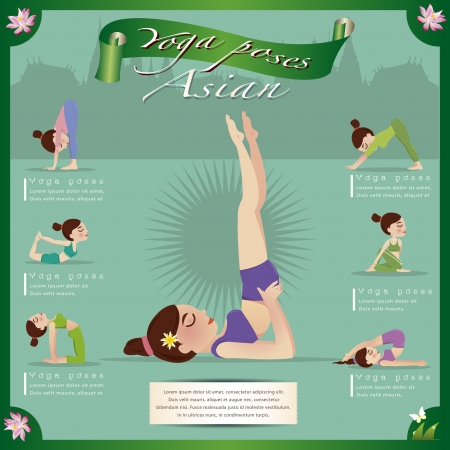 Woman in pose practicing yoga vector illustrationのイラスト素材