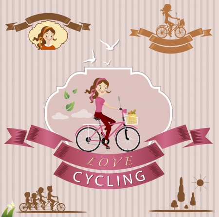 vector illustration of cyclingのイラスト素材