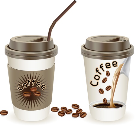 Cup of coffee, vector illustration のイラスト素材