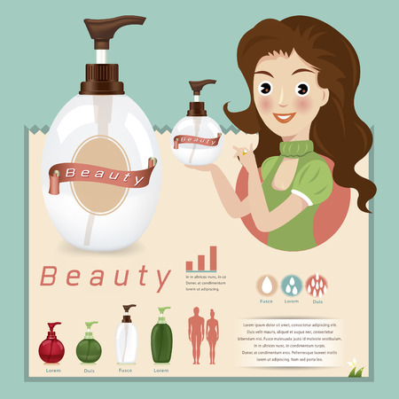 Pretty girl relaxing, taking a bubble bathのイラスト素材