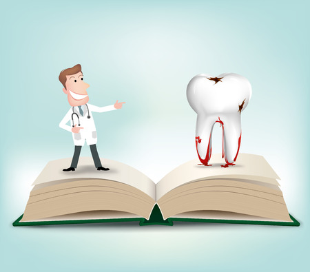 Dentist with book.vectorのイラスト素材