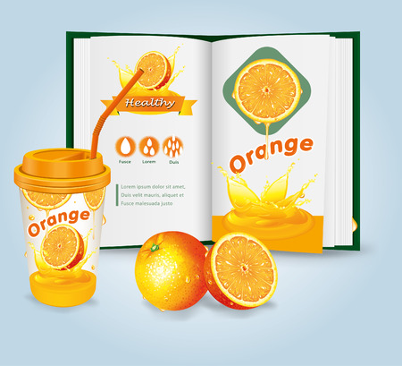 Orange juice and yogurt.vectorのイラスト素材