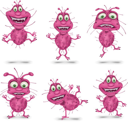 Bacteria Set. Vector illustration. Isolated on white backgroundのイラスト素材