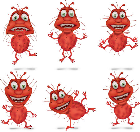 Bacteria Set. Vector illustration. Isolated on white backgroundのイラスト素材