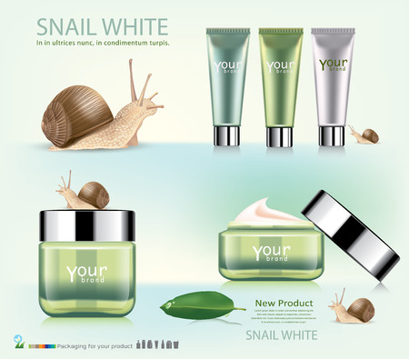 Stock Vector Illustration: snail cosmetic packaging design.vectorのイラスト素材