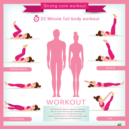 Sport and fitness infographics. Home workout. Vector.のイラスト素材