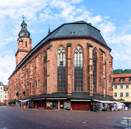 HEIDELBERG - AUGUST 4  Church of the Holy Spirit in Heidelberg, Germany on August 4, 2013  The Church of the Holy Spirit is first mentioned in 1239 のeditorial素材