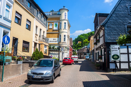 RHONDORF, GERMANY - JUNE 11: Traditional village houses in Rhondorf, Germany on June 11, 2013. Rhondorf is a village, where German chancellor Adenauer lived.のeditorial素材
