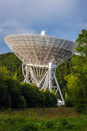Radio Telescope Effelsberg in Germany with a diameter of 100 meters, second largest fully steerable radio telescope on the Earth.の写真素材