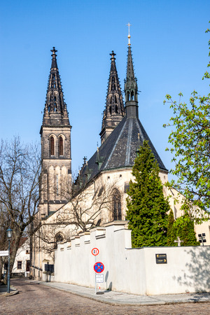 Basilica of st. Peter and st. Paul at Vysehrad in Prague, Czech Republicのeditorial素材