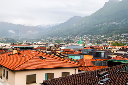 Aerial view of Lugano, Switzerlandの写真素材