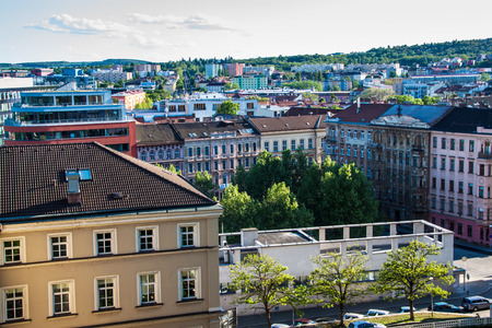Skyline of Brno, Czech Republicの写真素材