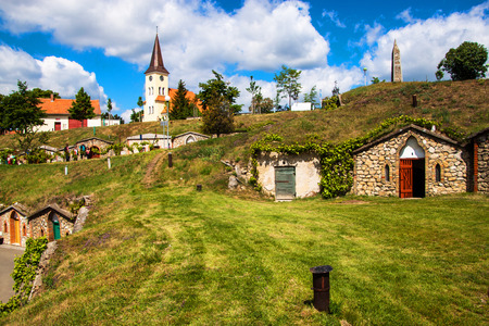 Wine cellars in village Kobyli, southern Moravia, Czech Republicのeditorial素材