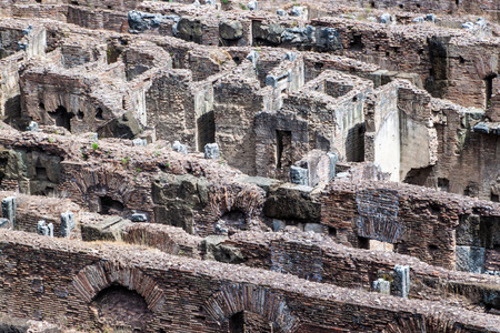Colosseum exterior  in Rome, Italy. The Colosseum is one of Rome's most popular tourist attractions with over 5 million visitors per year.の写真素材