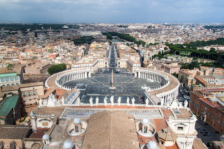 Aerial view of St.Peters Square and surroundings, Rome, Vaticanのeditorial素材