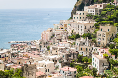 View of a village Atrani at Amalfi coast, Italyの写真素材