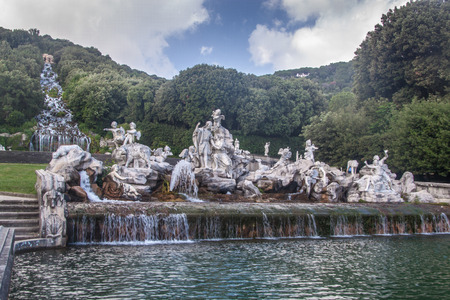 Fountain at the garden of Palace of Caserta in southern Italyのeditorial素材