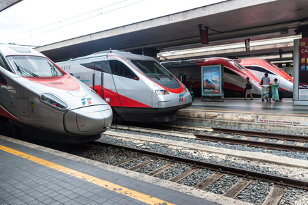 ROME, ITALY - JULY 26: View of a railway station Termini in Rome on July 26, 2014. Italian railways...
