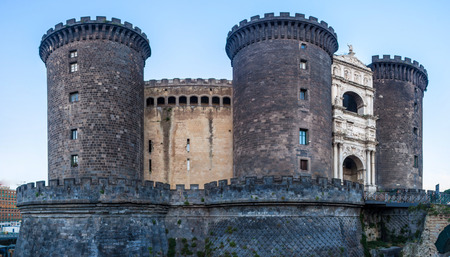 Castel Nuovo castle in Naples, Italyのeditorial素材