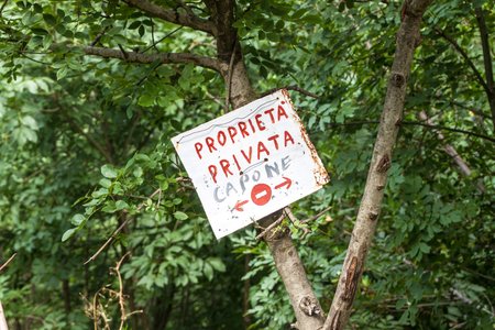 Sign private property in Italyの写真素材