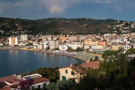 Aerial view of a coast in Agropoli, Italyの写真素材