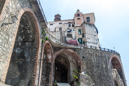 View of a village Atrani at Amalfi coast, Italyのeditorial素材