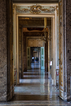 CASERTA, ITALY -  JUNE 1: Interior of Palazzo Reale in Caserta on June 1, 2014. It was the largest palace erected in Europe during the 18th century.のeditorial素材
