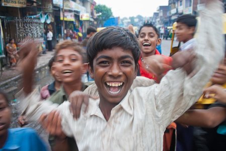 AHMEDABAD, INDIA - SEPTEMBER 7: People celebrate Ganesha festival on September 7, 2011 in Ahmedabad, Gujarat, India. Ganesh Chaturthi festival usually falls between 19 August and 15 September and lasts for 10 days.のeditorial素材