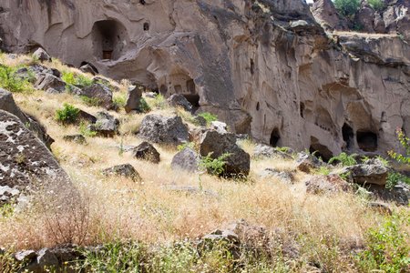 Cave houses in Cappadocia, Turkeyの写真素材