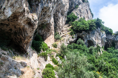 Rocky landscape at Amalfi coast, Italyの写真素材