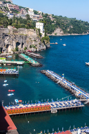 Beach and touristic areas in Sorrento, Italyのeditorial素材