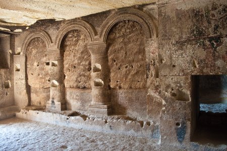 Cave church in Cappadocia, Turkeyの写真素材