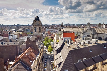 Skyline of the city of Brussels, Belgiumのeditorial素材