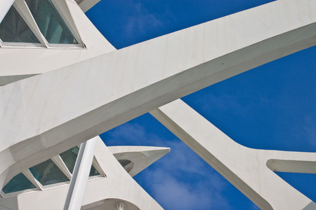 VALENCIA, SPAIN - JULY 23: Detail of a building at City of Arts and Sciences in Valencia on July 23, 2010 in Valencia, Spain. Designed by Santiago Calatrava and Felix Candela,のeditorial素材