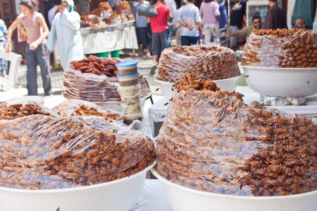 Traditional sweets on a market in Fez, Moroccoのeditorial素材