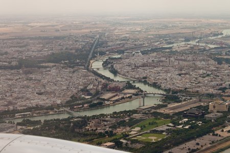 Aerial view of Sevilla in Andalusia, Spainの写真素材