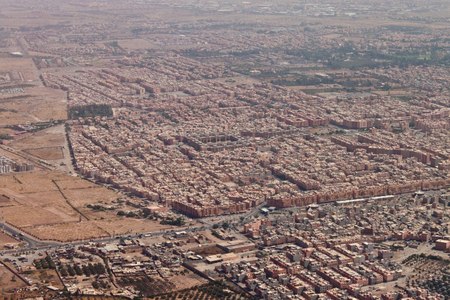 Aerial view of Marrakesh, Moroccoの写真素材