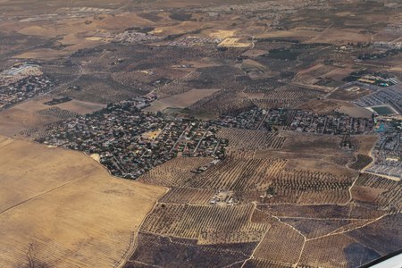 Aerial view of a countryside in Andalusia, Spainの写真素材