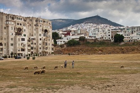 TETOUAN, MOROCCO - AUGUST 1: View of a poor suburbs in Tetouan on August 1, 2010 in Tetouan, Moroccoのeditorial素材