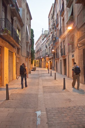 REUS, SPAIN - JULY 21: View of a street on July 21, 2010 in Reus, Spain. Reus is the city in Catalonia where architect Antoni Gaudi was born on June 25, 1852.のeditorial素材